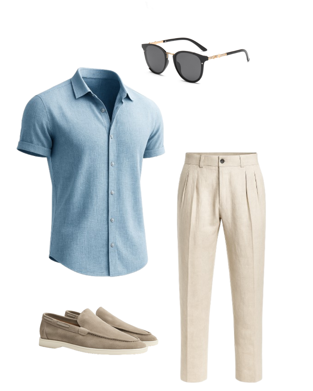 Porto Fino Set: Buy a Linen Shirt and Pants and Get a Pair of Loafers + Sunglasses!