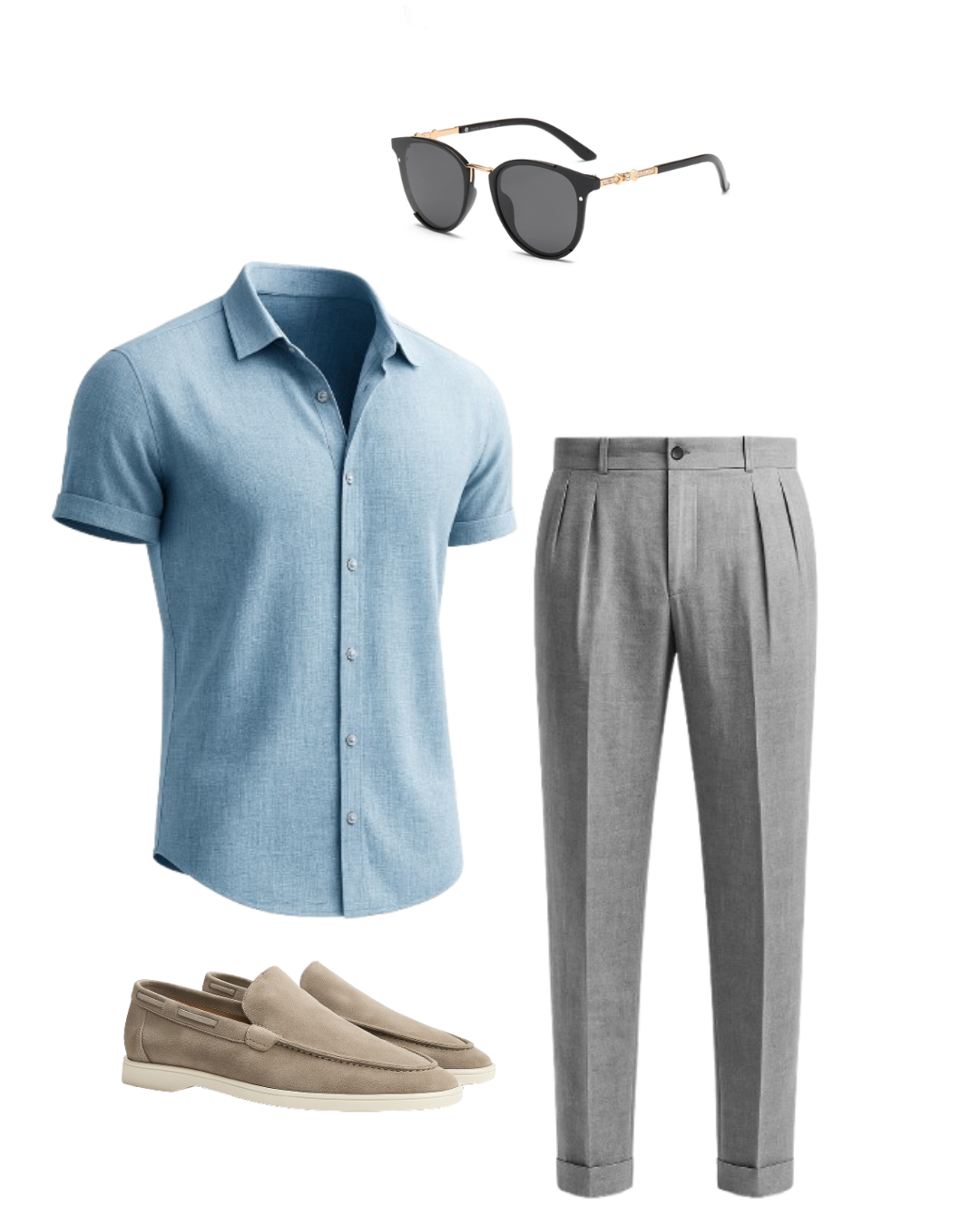 Porto Fino Set: Buy a Linen Shirt and Pants and Get a Pair of Loafers + Sunglasses!