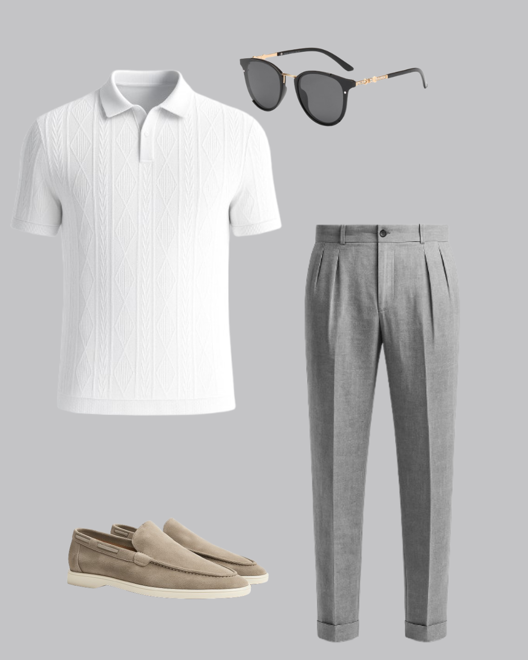 Grécia Set: Buy a Linen Shirt and Pants and Get a Pair of Loafers + Sunglasses!