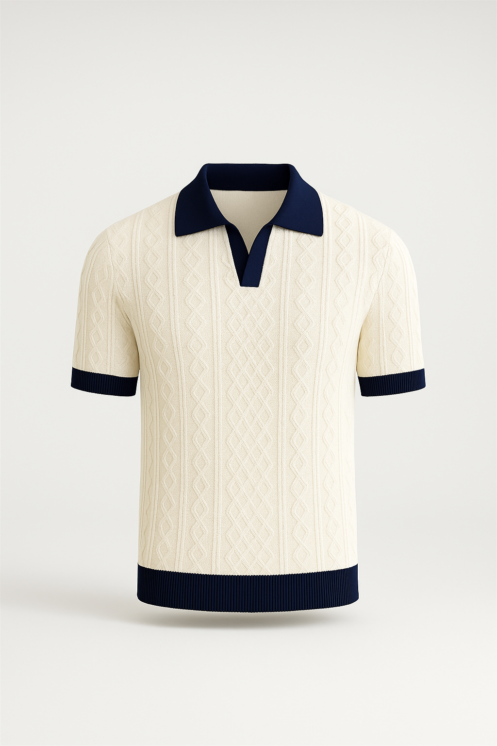 Men's Italian Style Jacquard Polo Shirt Minha loja