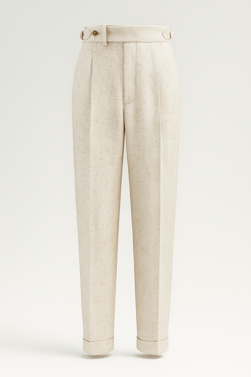 Men's Straight Fit Linen Pleated Dress Pants
