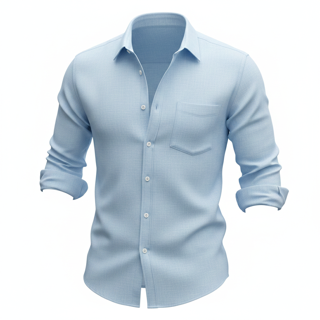 Men's Casual Cotton Linen Solid Shirt For Youth