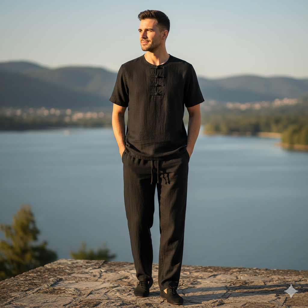 Camisa Casual de Algodão - Cidade do cabo