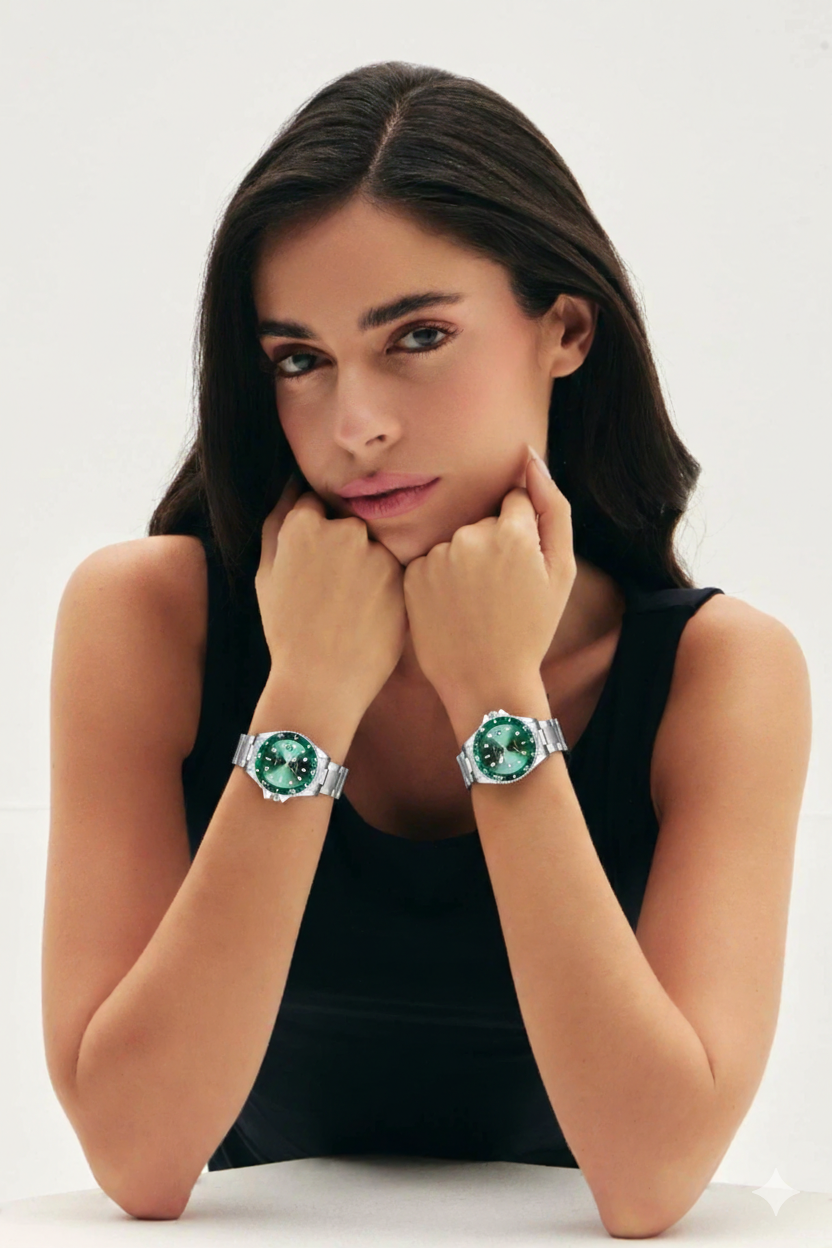 Customized Schedule Dark Green Shadowproof Men's Timepiece