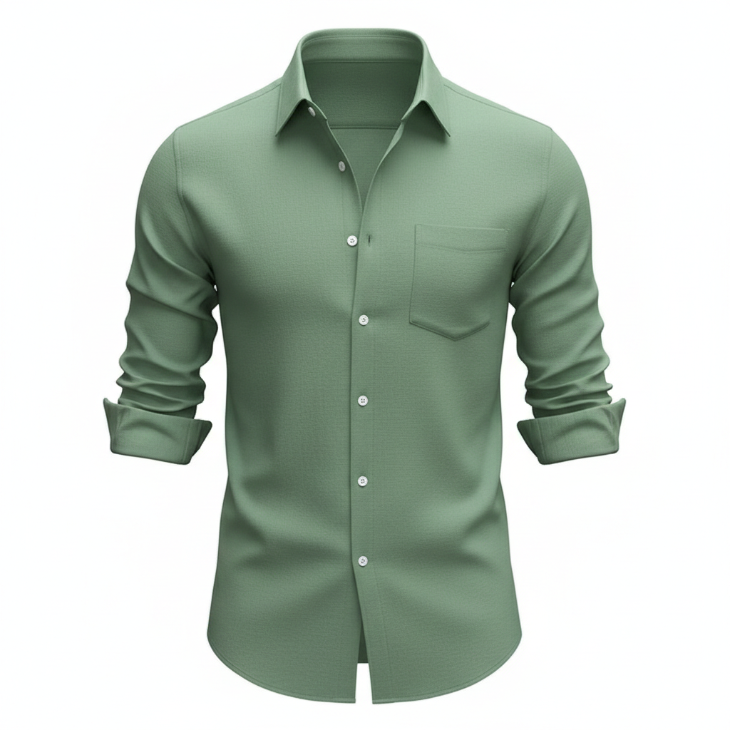 Men's Casual Cotton Linen Solid Shirt For Youth