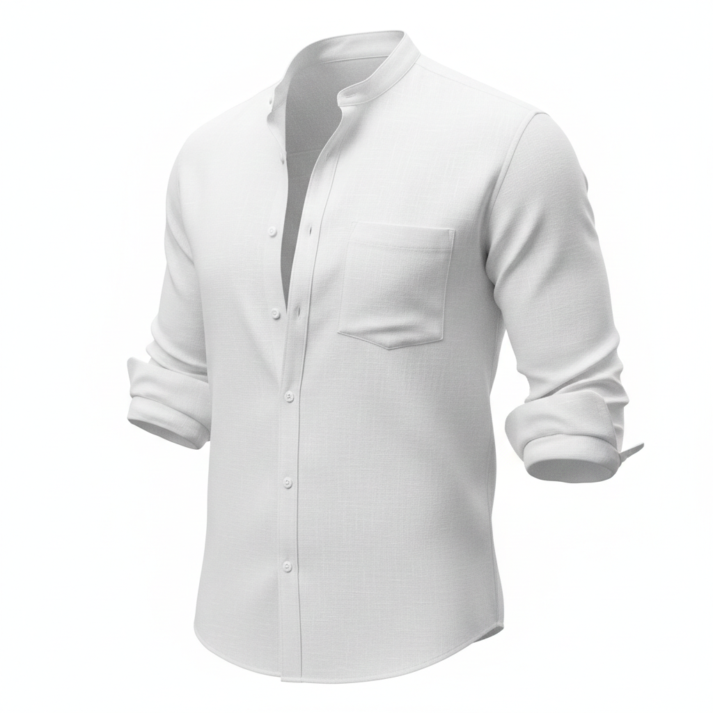 Men's Casual Cotton Linen Solid Shirt For Youth