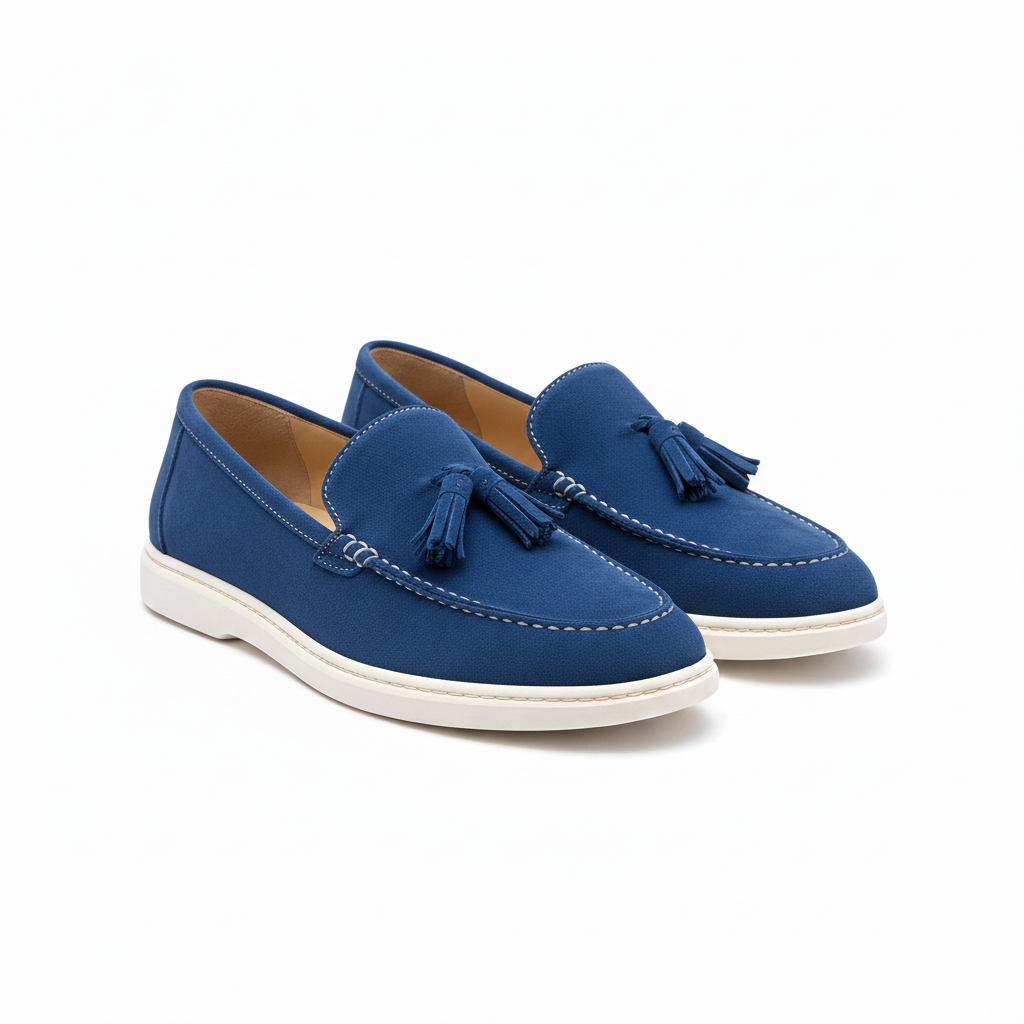 Leather Fringe Slip-on Shoes