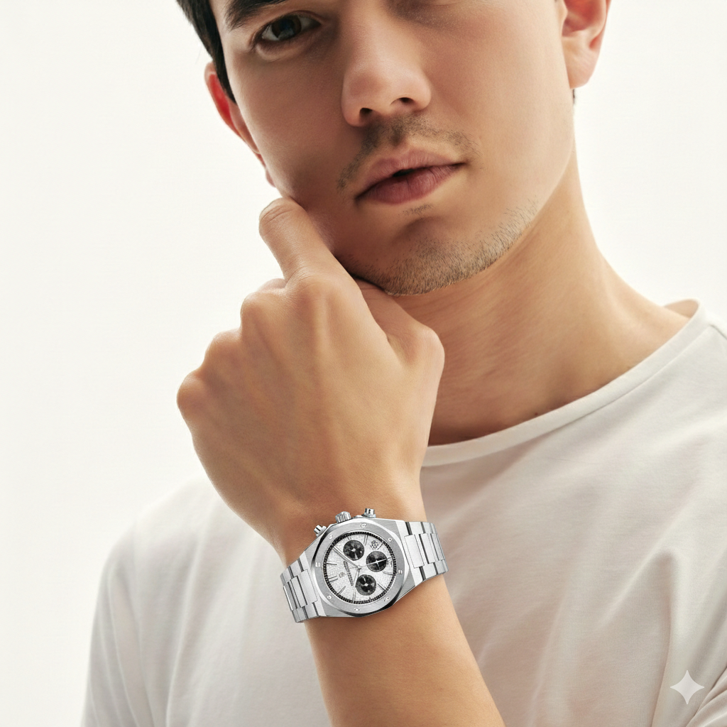 Stylish Male Timepiece Quartz 6-Hand Stopwatch Professional