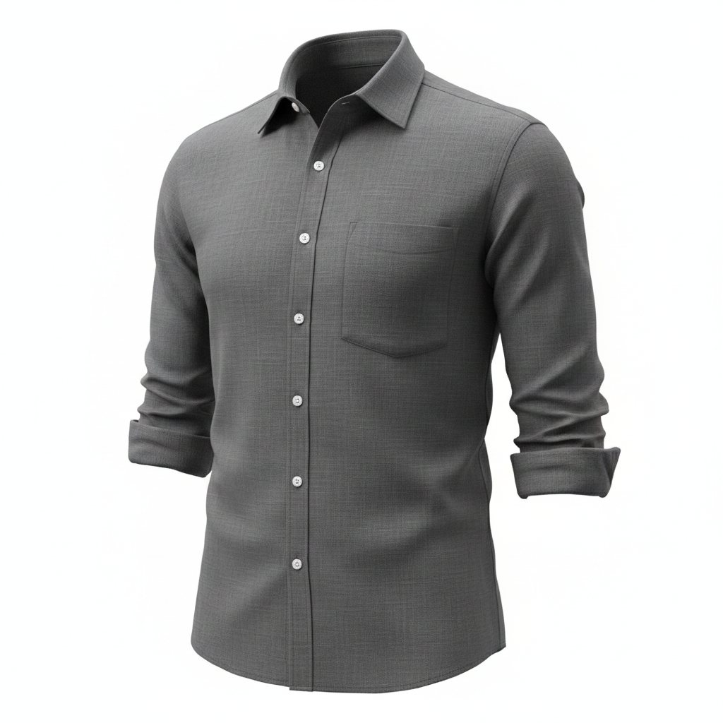 Men's Casual Cotton Linen Solid Shirt For Youth