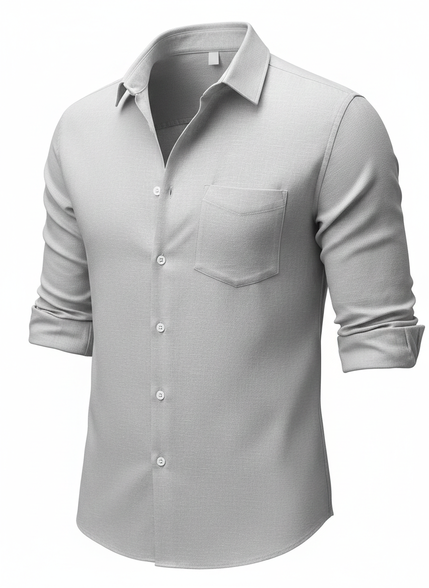 Men's Casual Cotton Linen Solid Shirt For Youth