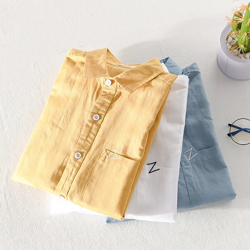 Men's Casual Linen Cotton Shirt Minha loja