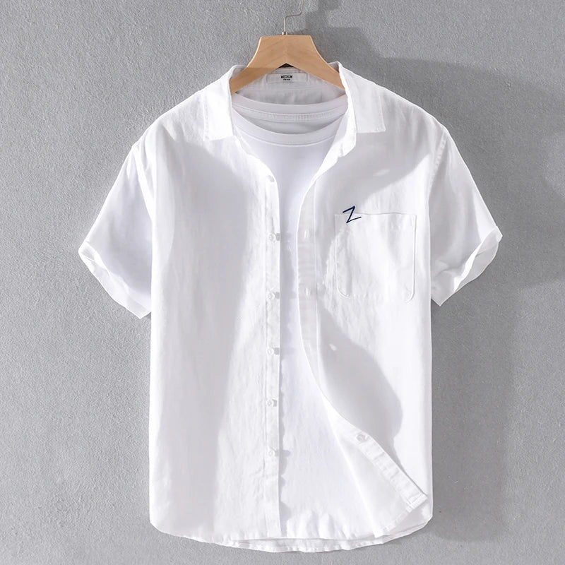Men's Casual Linen Cotton Shirt Minha loja