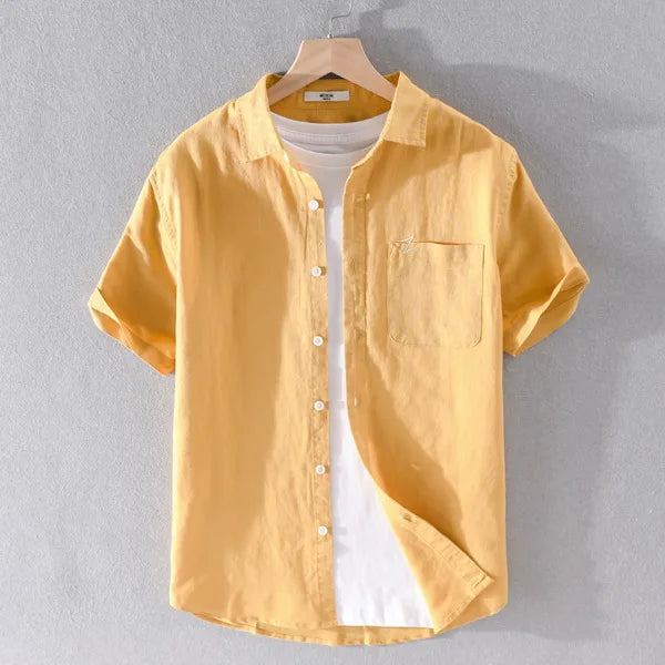 Men's Casual Linen Cotton Shirt Minha loja