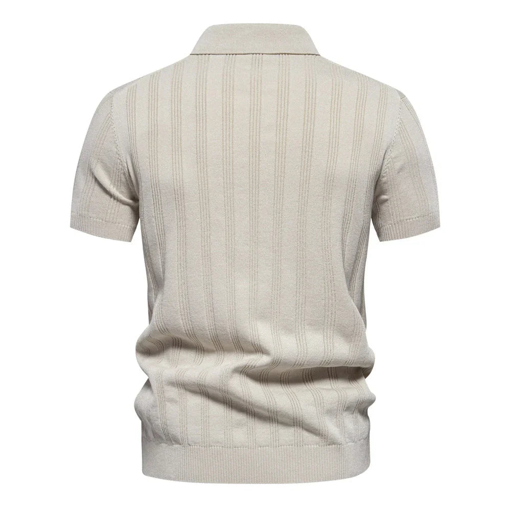 Men’s Wool Polo Sweater FlowBorder