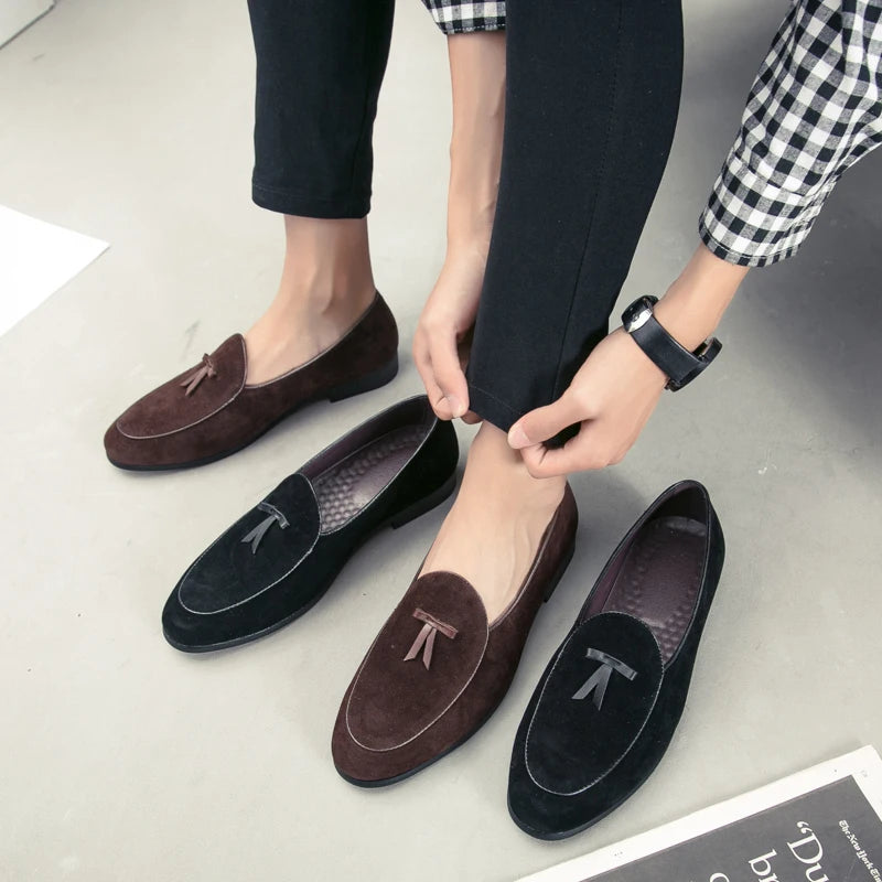 Men’s Split Leather Loafers Minha loja