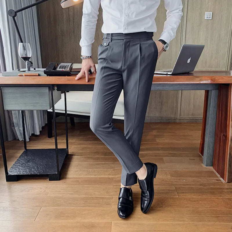 Men's Smart Casual Business Suit Trousers Minha loja