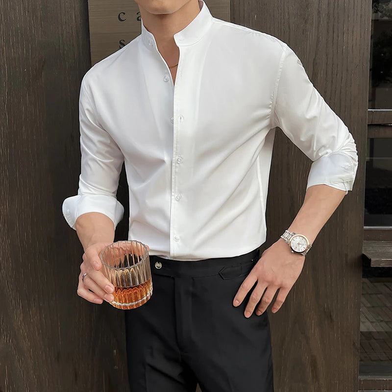 Men's Smart Casual Long Sleeve Shirt Minha loja
