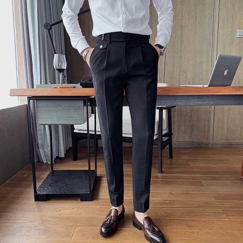 Men's Smart Casual Business Suit Trousers Minha loja