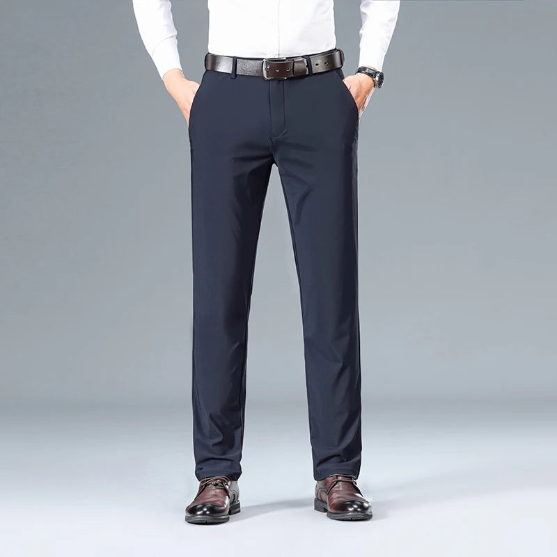 High-tech Waterproof Ice Silk New Brand Casual Fashion Long Dress Pants Straight Business Office Trousers Mens Clothes 2025