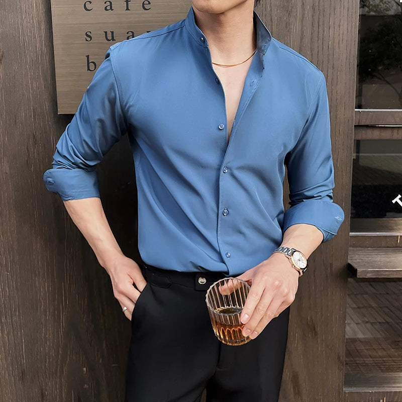 Men's Smart Casual Long Sleeve Shirt Minha loja