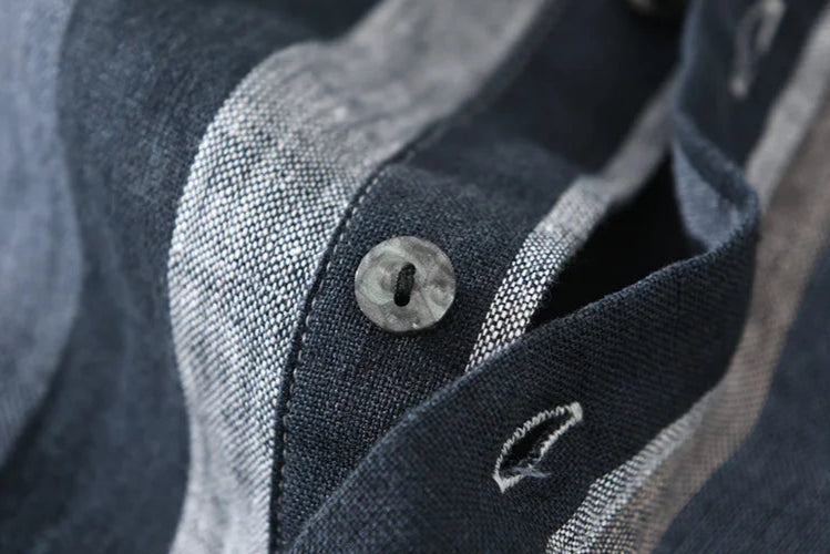 Men's Casual Striped Linen Shirt Minha loja