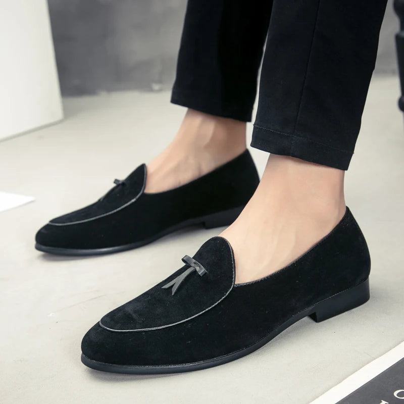 Men’s Split Leather Loafers Minha loja