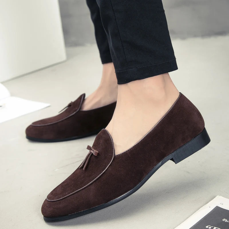 Men’s Split Leather Loafers Minha loja