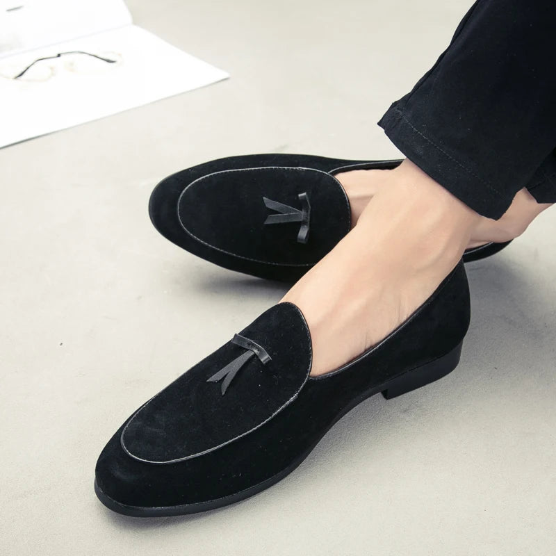 Men’s Split Leather Loafers Minha loja