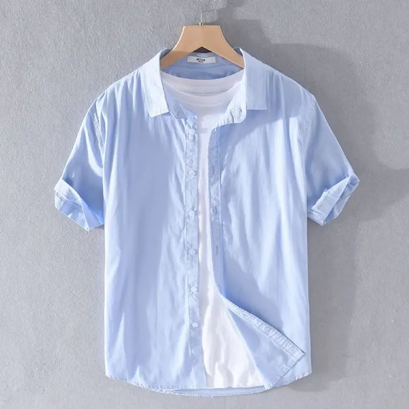 Men's Breathable Cotton Linen Shirt Minha loja