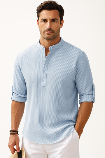 Pineapple Check Casual Long Sleeve Button Men Shirt