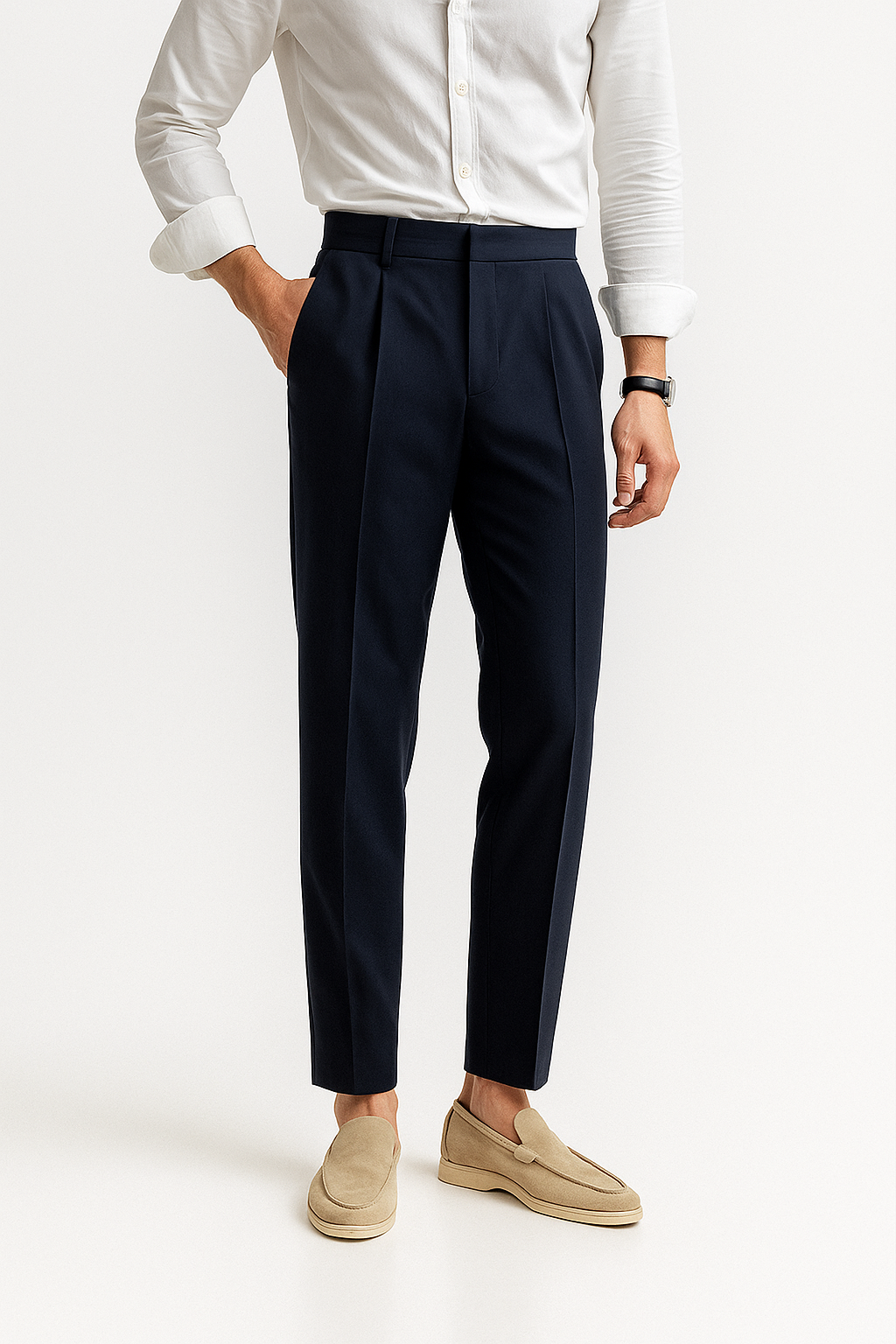 Men's Slim Fit Nine-Point Suit Trousers