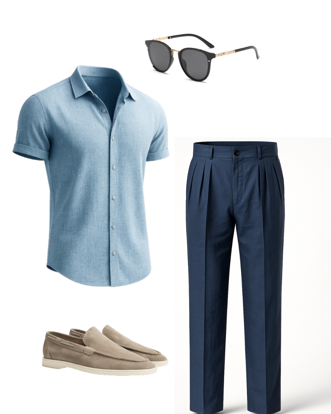 Porto Fino Set: Buy a Linen Shirt and Pants and Get a Pair of Loafers + Sunglasses!