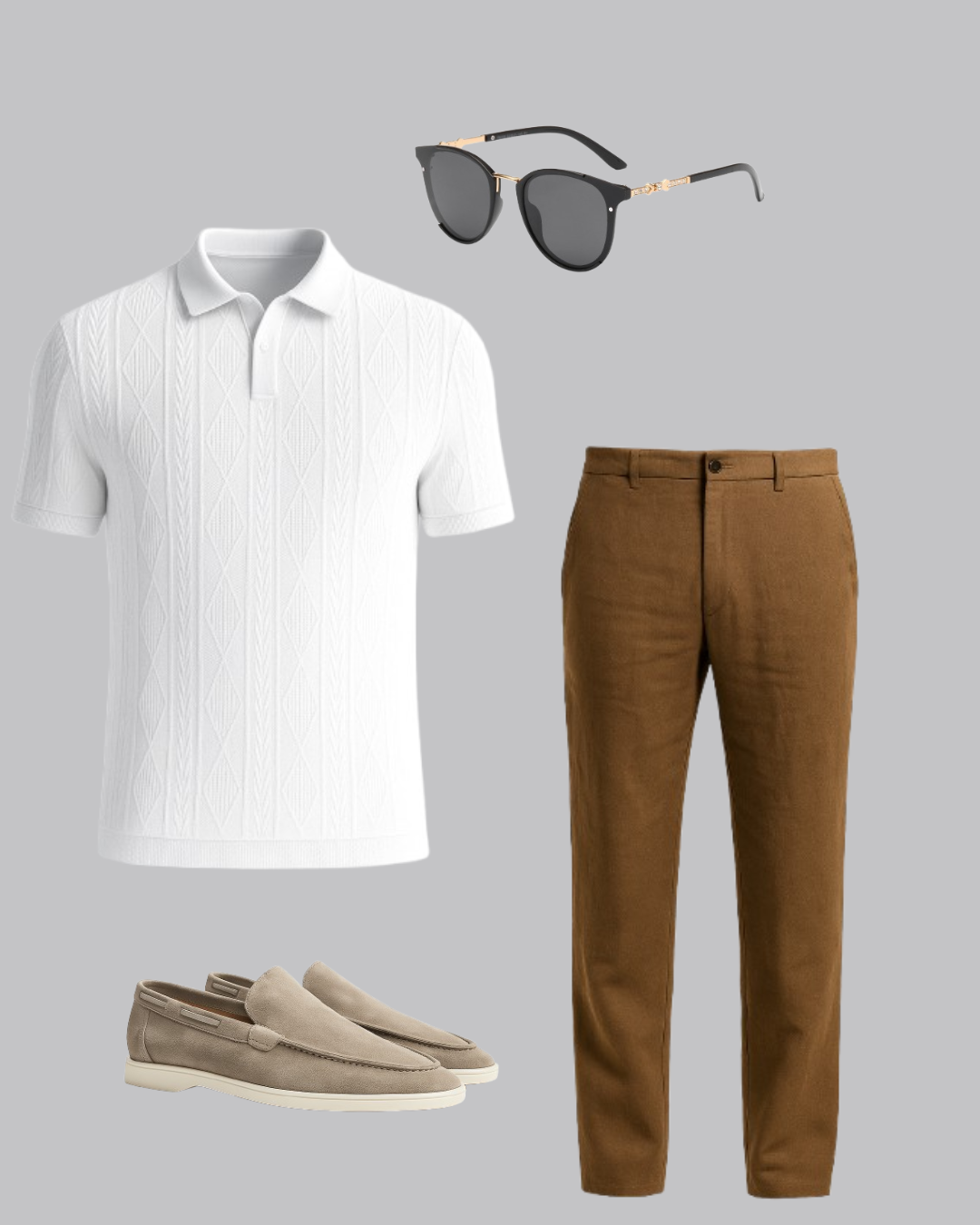 Grécia Set: Buy a Linen Shirt and Pants and Get a Pair of Loafers + Sunglasses!