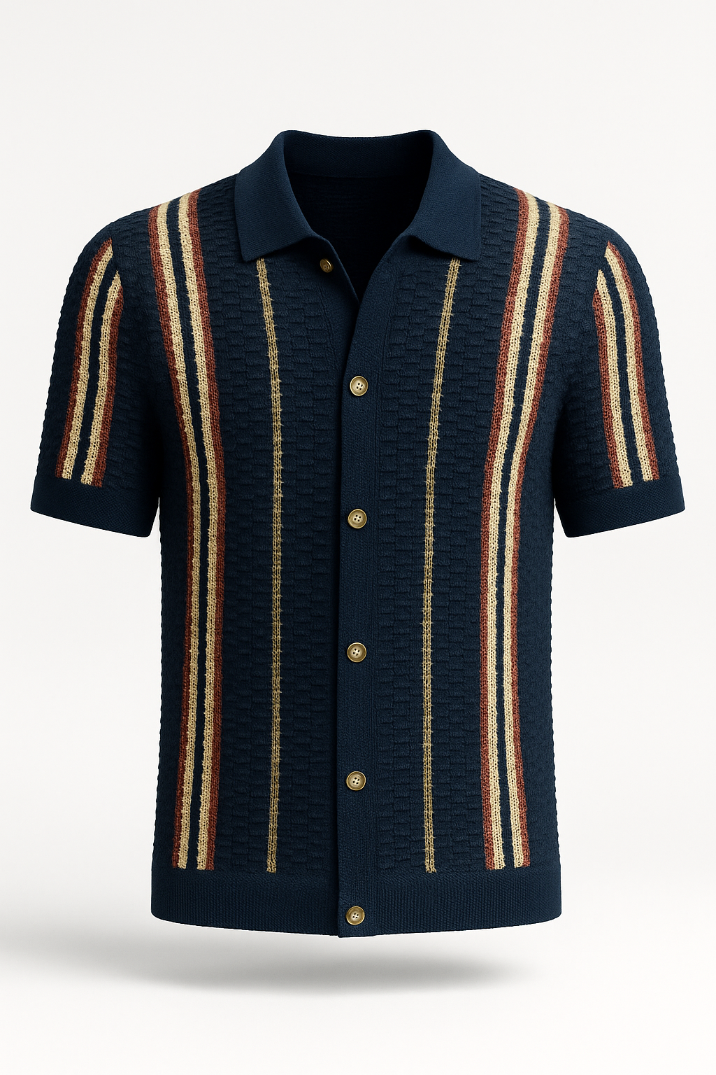 Men's Striped Short-Sleeve Shirt Minha loja