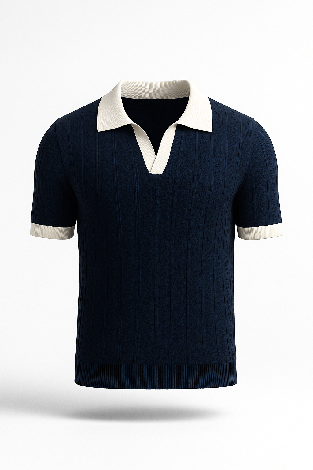 Men's Italian Style Jacquard Polo Shirt Minha loja