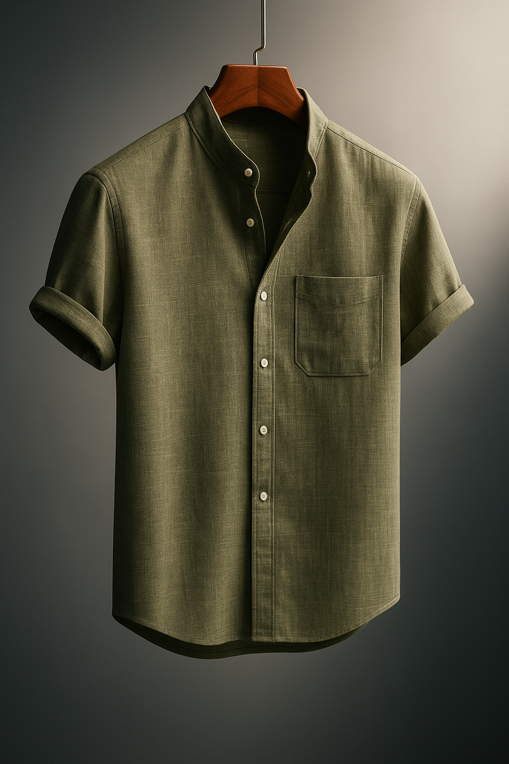 Men's Collarless Printed Travel Shirt Minha loja