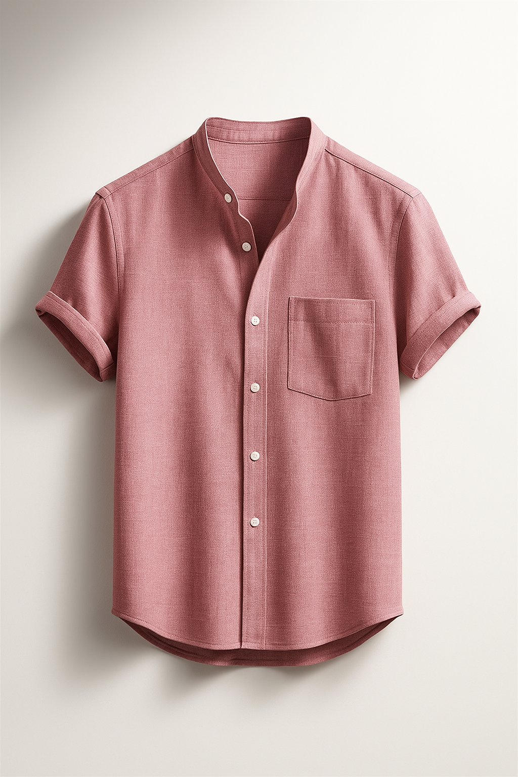 Men's Collarless Printed Travel Shirt Minha loja