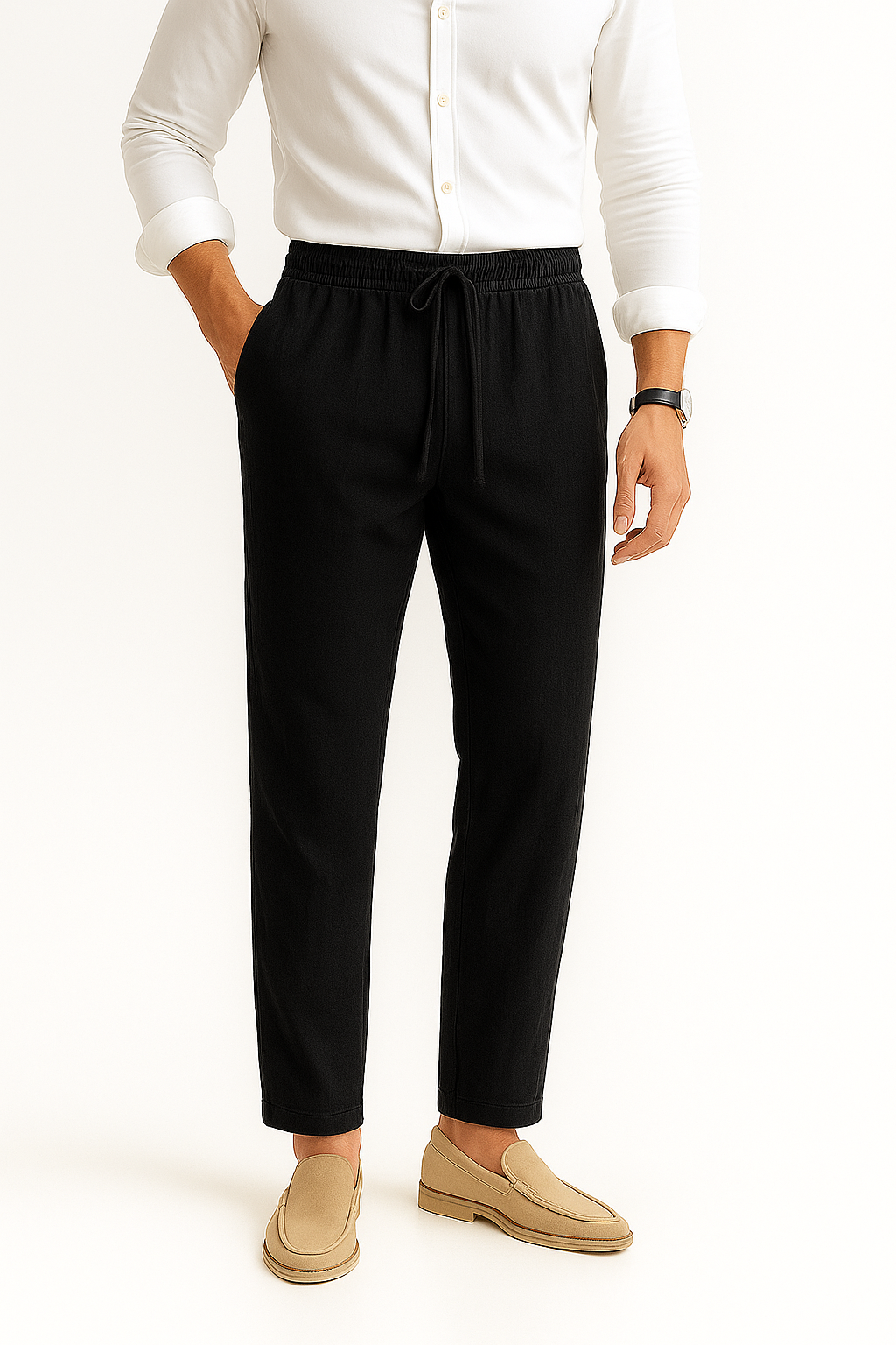 Men's Stylish Linen Trousers Slim Fit Summer Comfort