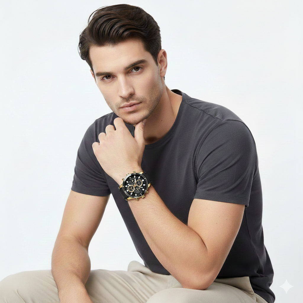 Men's Stylish Multi-Purpose Active Lifestyle Quartz Timepiece Casual Wristwatch