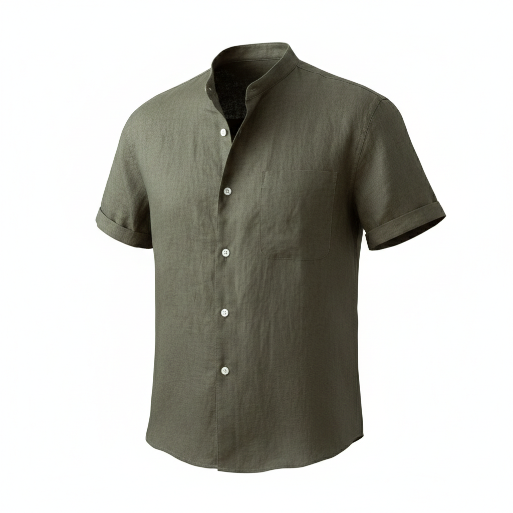 Men's Travel-Friendly Lightweight Breezy Linen Long Sleeve Top