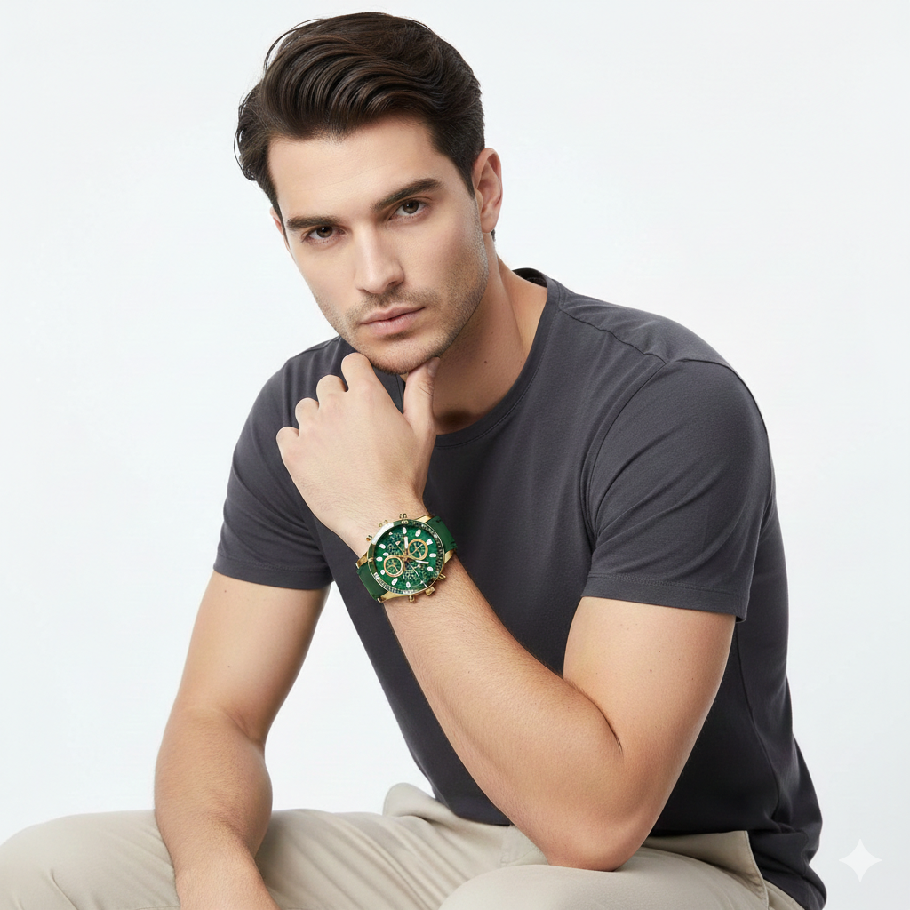 Men's Stylish Multi-Purpose Active Lifestyle Quartz Timepiece Casual Wristwatch