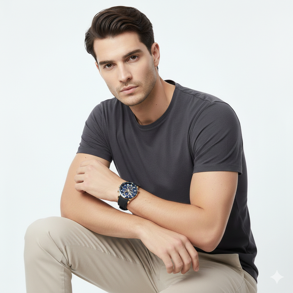 Men's Stylish Multi-Purpose Active Lifestyle Quartz Timepiece Casual Wristwatch