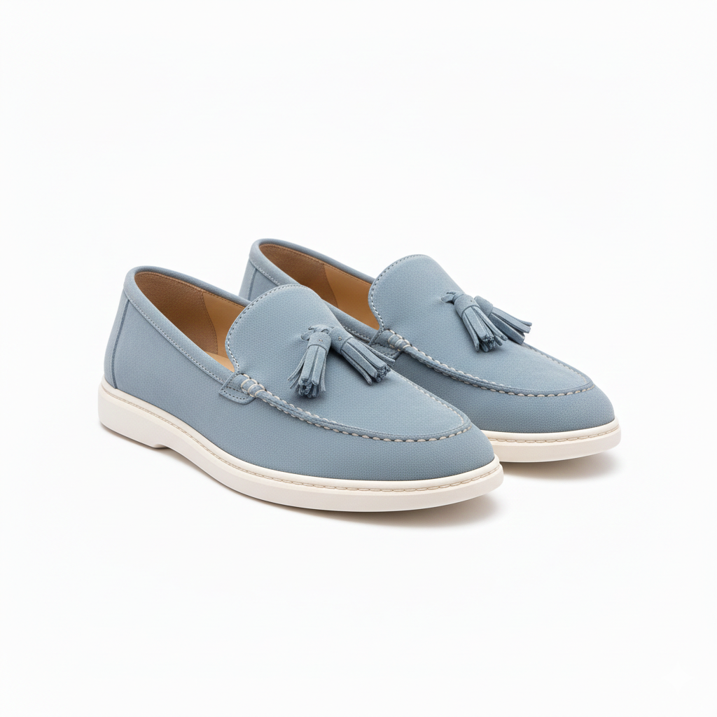 Leather Fringe Slip-on Shoes