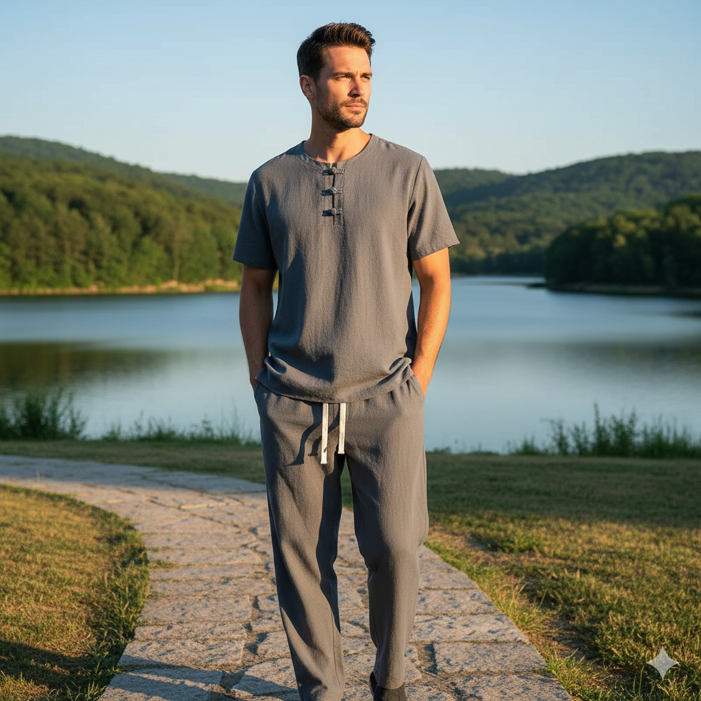 Camisa Casual de Algodão - Cidade do cabo