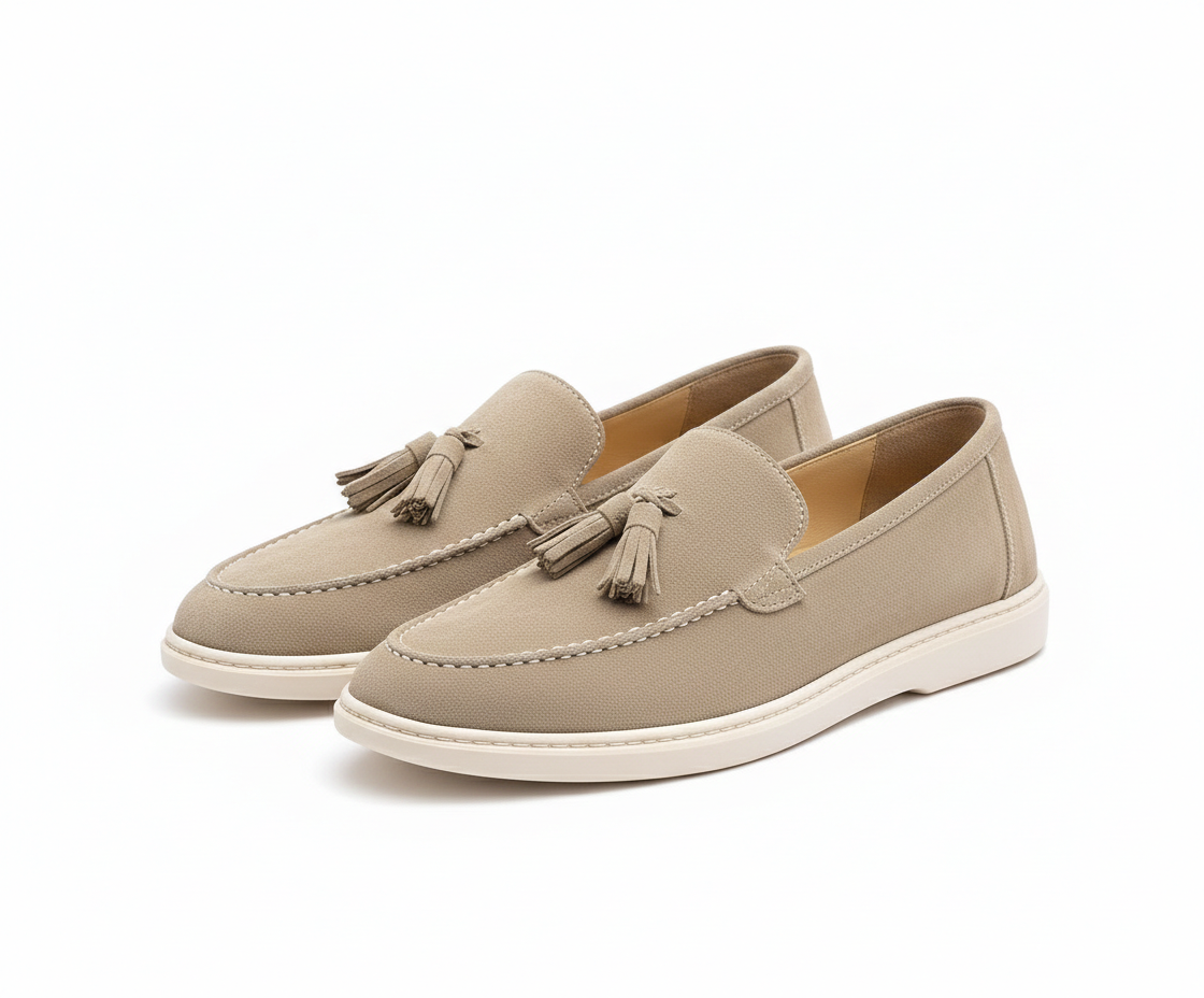 Leather Fringe Slip-on Shoes