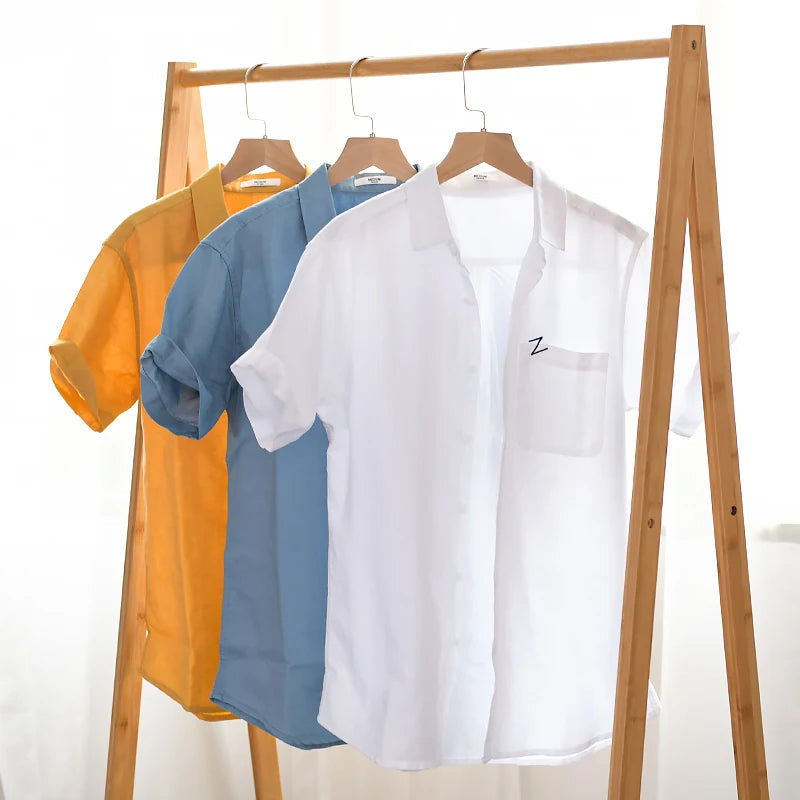 Men's Casual Linen Cotton Shirt Minha loja