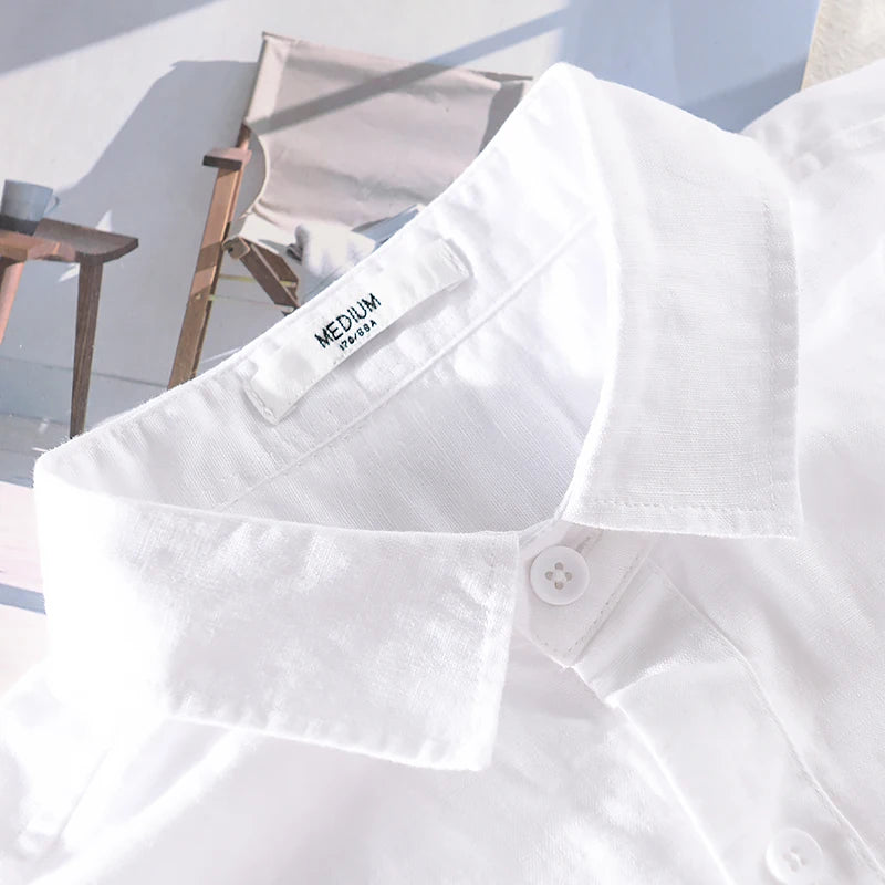 Men's Casual Linen Cotton Shirt Minha loja