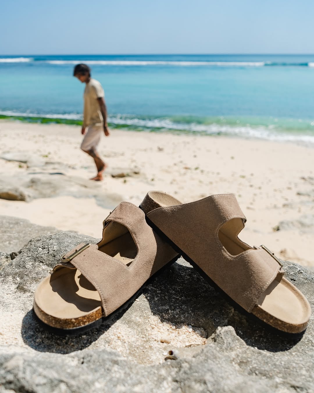 Mule sandals in light suede Minha loja