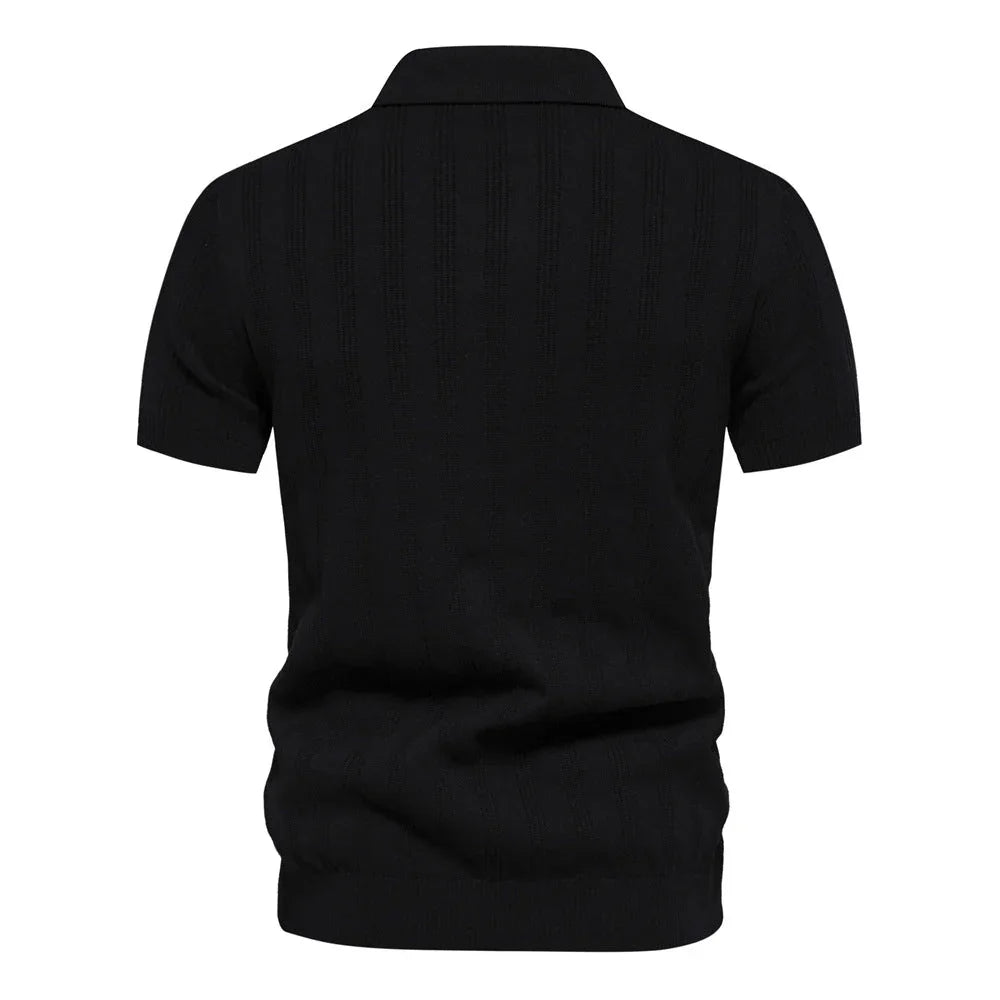 Men’s Wool Polo Sweater FlowBorder