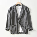 Men's Cotton Linen Longline Blazer Minha loja